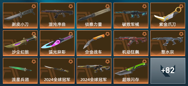 无畏契约16橙皮 10紫皮 96皮肤 38430皮肤总价值 1595已用源晶 铂金