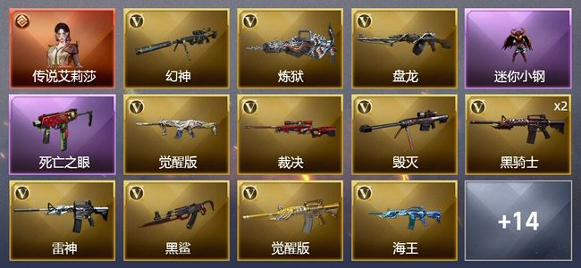 穿越火线（CF）1传说角色 26V武器 2V角色 13皮肤 可排位 枪王