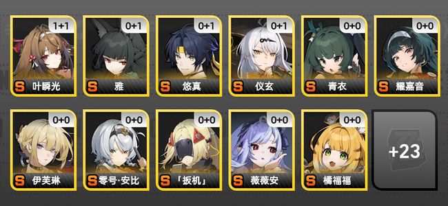 绝区零40黄 32角色黄 22S角色 8S音擎 12S邦布 女主 60