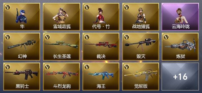 穿越火线（CF）1炫金武器 22V武器 3V角色 13皮肤 可排位 传奇