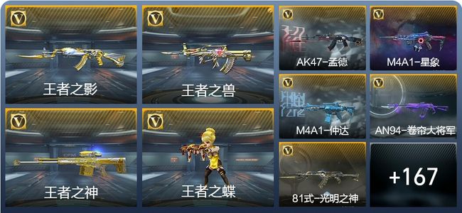 穿越火线：枪战王者V5 7王者武器 176英雄武器 4英雄角色 272万化 枪王