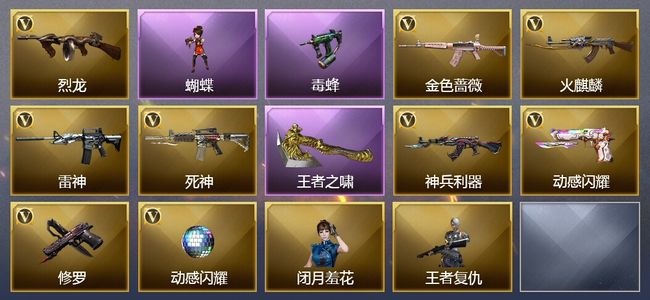 穿越火线（CF）4王者武器 15V武器 22V角色 6皮肤 可排位