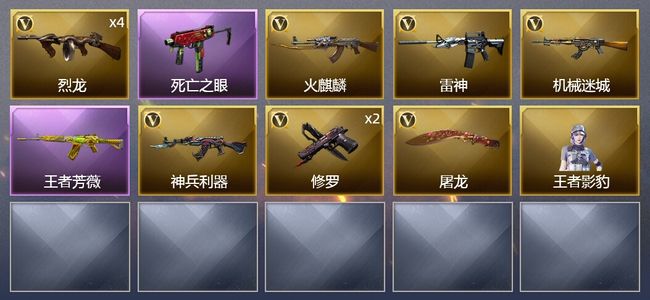 穿越火线（CF）1王者武器 11V武器 2皮肤 可排位 枪王