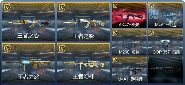 穿越火线：枪战王者V8 8王者武器 220英雄武器 42英雄角色 442万化 枪王S