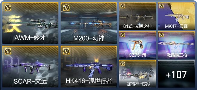 穿越火线：枪战王者1王者武器 132英雄武器 28英雄角色 192万化 大师SS