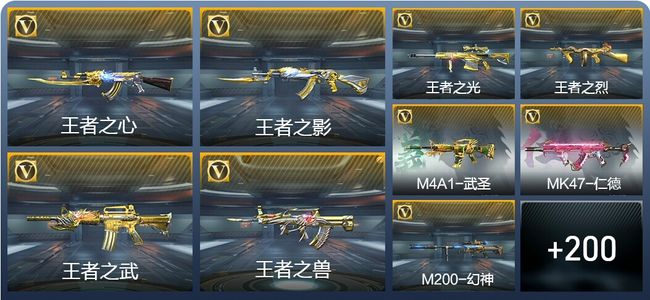 穿越火线：枪战王者V8 13王者武器 111英雄武器 1万化 枪皇SS