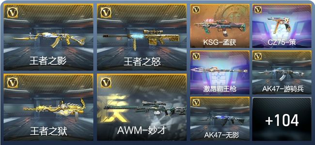 穿越火线：枪战王者V6 4王者武器 127英雄武器 2英雄角色 218万化 枪皇SS