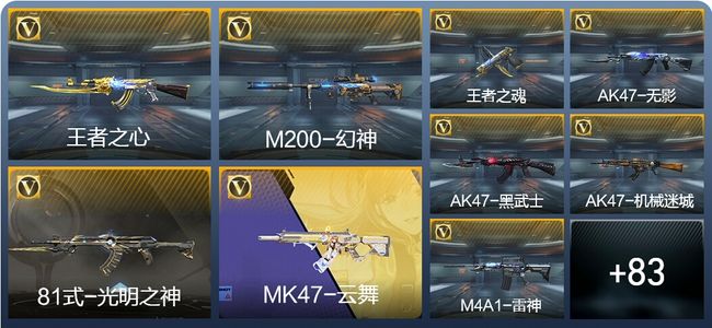 穿越火线:枪战王者V5 2王者武器 131英雄武器 29英雄角色 267万化 新锐