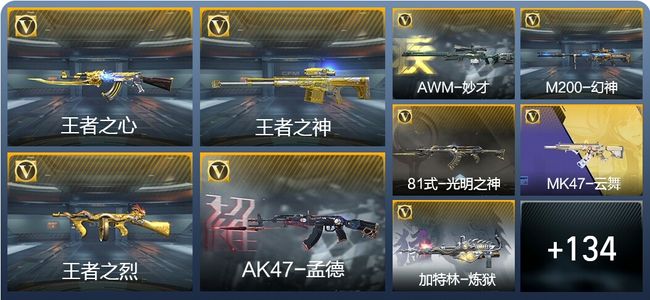 穿越火线：枪战王者V8 8王者武器 165英雄武器 340万化 枪皇SSS