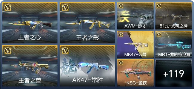 穿越火线：枪战王者V7 5王者武器 136英雄武器 11万化 专家