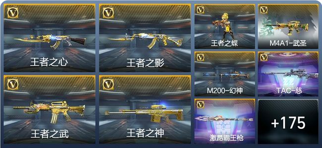 穿越火线：枪战王者V8 7王者武器 221英雄武器 45英雄角色 295万化 枪王SSS