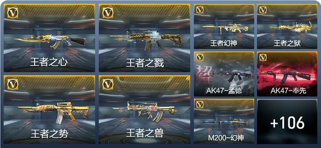 穿越火线：枪战王者V8 20王者武器 124英雄武器 11英雄角色 197万化 枪王