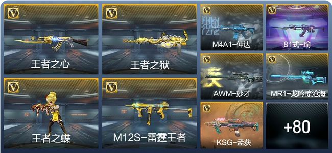 穿越火线：枪战王者V5 4王者武器 100英雄武器 2英雄角色 305万化 枪皇