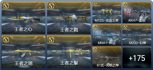 穿越火线：枪战王者V8 18王者武器 236英雄武器 305万化 枪皇SSS