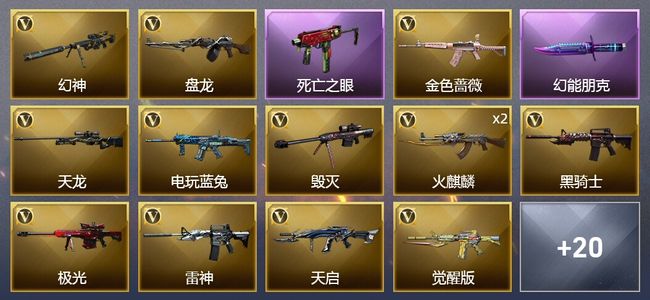 穿越火线（CF）1王者武器 1炫金武器 28V武器 11皮肤 可排位 新锐