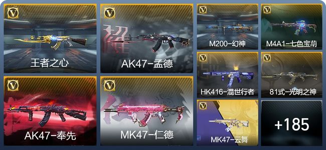 穿越火线：枪战王者V8 4王者武器 208英雄武器 424万化 枪神