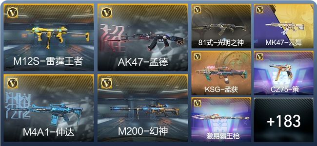 穿越火线：枪战王者V6 5王者武器 209英雄武器 43英雄角色 346万化 枪神