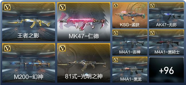 穿越火线：枪战王者V4 4王者武器 143英雄武器 24英雄角色 204万化 新锐