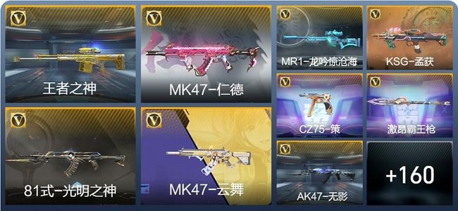 穿越火线：枪战王者V3 4王者武器 191英雄武器 36英雄角色 346万化 枪王S