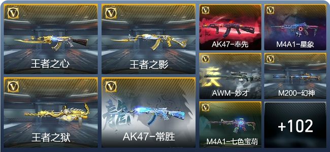 穿越火线：枪战王者V7 5王者武器 134英雄武器 4英雄角色 3123万化 枪王