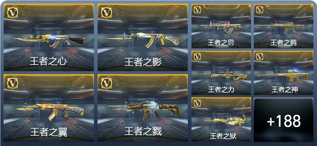 穿越火线：枪战王者V9 36王者武器 212英雄武器 424万化 枪王