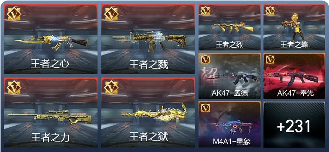 穿越火线：枪战王者V8 19王者 264英雄武器 3123万化 新锐