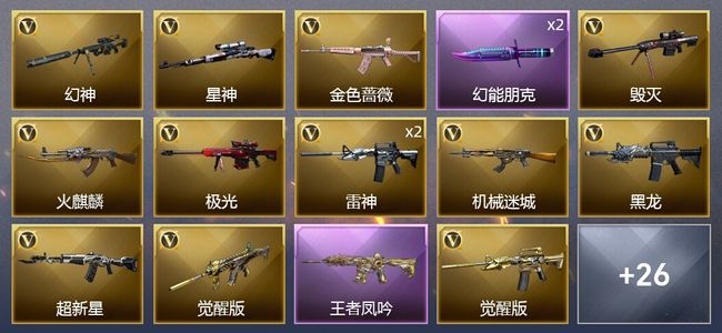 穿越火线（CF）2王者武器 1炫金武器 35V武器 1V角色 19皮肤 可排位 新锐