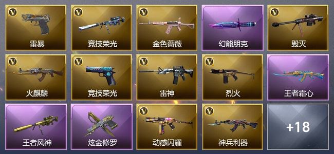 穿越火线（CF）0传说角色 0传说武器 2王者武器 1炫金武器 32V武器 2V角色 8皮肤 专家