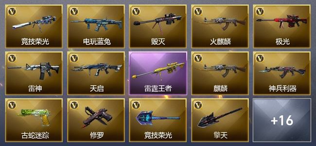 穿越火线（CF）0传说角色 0传说武器 2王者武器 0炫金武器 37V武器 3V角色 6皮肤 新锐