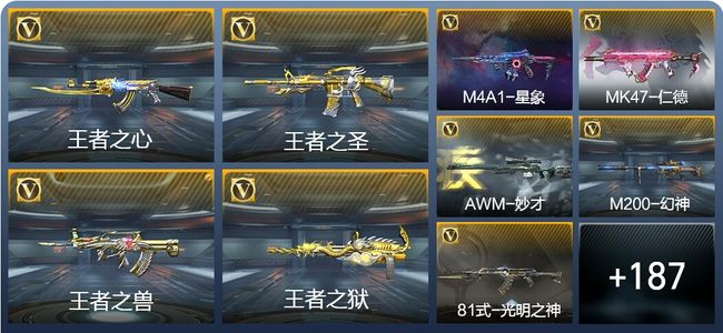 穿越火线:枪战王者12王者武器 196英雄武器 8英雄角色 332万化 枪圣S