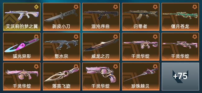 无畏契约22橙皮 1金皮 5紫皮 89皮肤 41430皮肤总价值 1020已用源晶