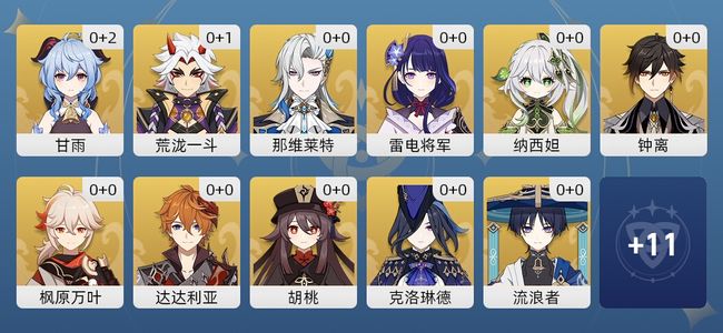 原神39黄 29角色黄 10武器黄 22五星角色 6五星武器 男主 59级