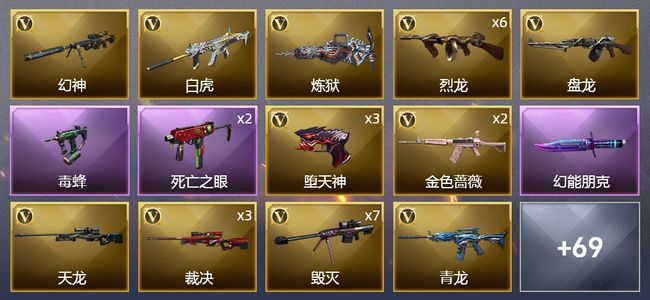 穿越火线（CF）12王者武器 3炫金武器 122V武器 6V角色 48皮肤 可排位 枪王