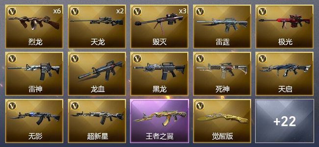 穿越火线（CF）2王者武器 2炫金武器 63V武器 2V角色 5皮肤 可排位 新锐