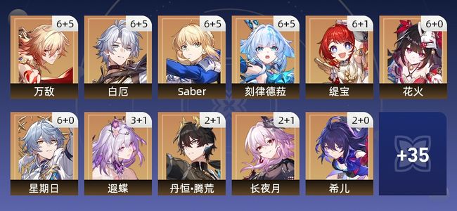 崩坏：星穹铁道143黄 94角色黄 49光锥黄 24五星角色 18五星光锥 70级 男主