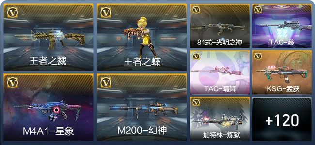 穿越火线：枪战王者V6 9王者武器 129英雄武器 1英雄角色 185万化 大师
