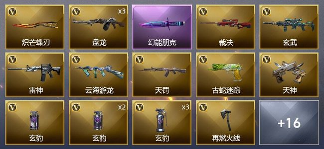 穿越火线（CF）1王者武器 29V武器 1V角色 4皮肤 可排位 传奇