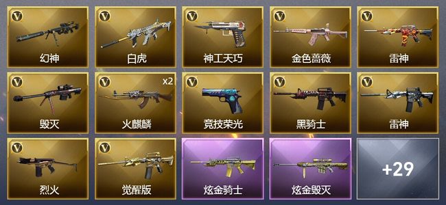 穿越火线（CF）2炫金武器 54V武器 25皮肤 可排位 传奇