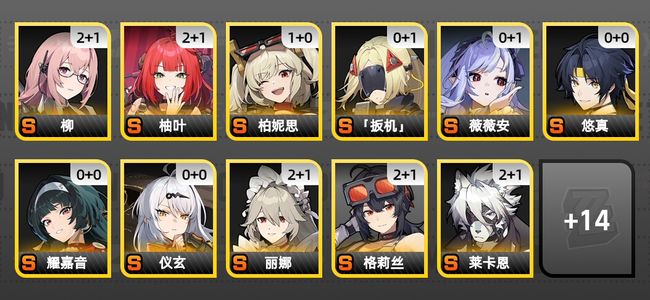 绝区零34黄 25角色黄 13S角色 9S音擎 7S邦布 女主 59