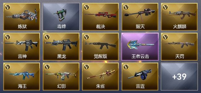 穿越火线（CF）1传说武器 2王者武器 46V武器 2V角色 12皮肤 可排位 传奇