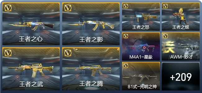 穿越火线：枪战王者V7 24王者武器 218英雄武器 8英雄角色 361万化 枪王SSS