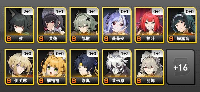 绝区零30黄 20角色黄 15S角色 8S音擎 5S邦布 56