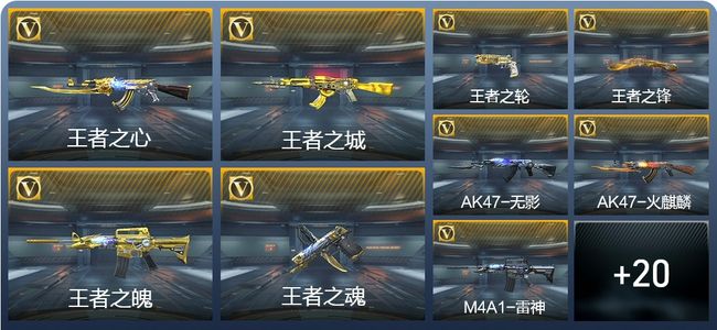 穿越火线：枪战王者V8 10王者武器 109英雄武器 1英雄角色 216万化 新锐
