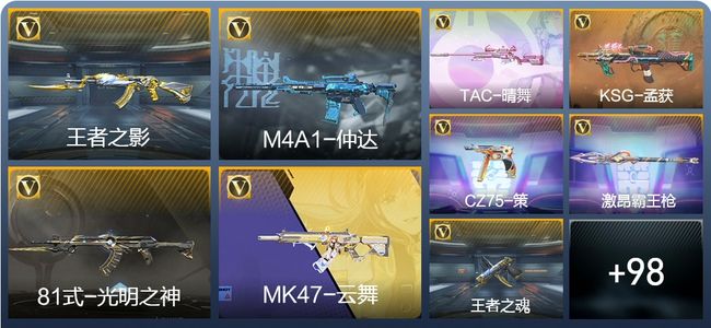 穿越火线：枪战王者V3 2王者武器 117英雄武器 3英雄角色 246万化 枪王SSS