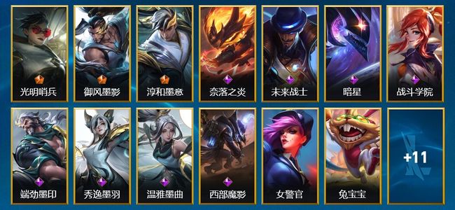 英雄联盟手游（lol手游）3传说 8史诗 24皮肤 40英雄 大师
