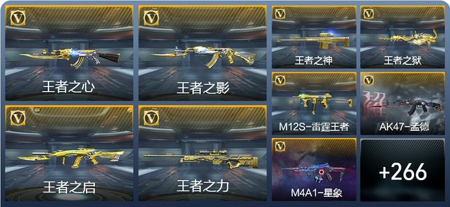 穿越火线：枪战王者V8 22王者武器 275英雄武器 10英雄角色 542万化 枪皇S