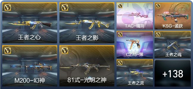 穿越火线：枪战王者8王者武器 147英雄武器 6英雄角色 346万化 枪皇SS