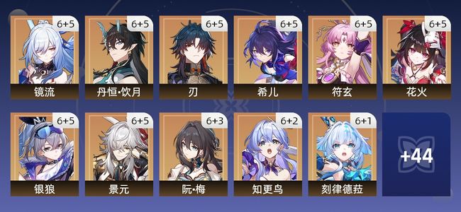 崩坏：星穹铁道254黄 158角色黄 96光锥黄 33五星角色 36五星光锥 70级 女主