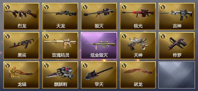 穿越火线（CF）2炫金武器 13V武器 4V角色 4皮肤 可排位