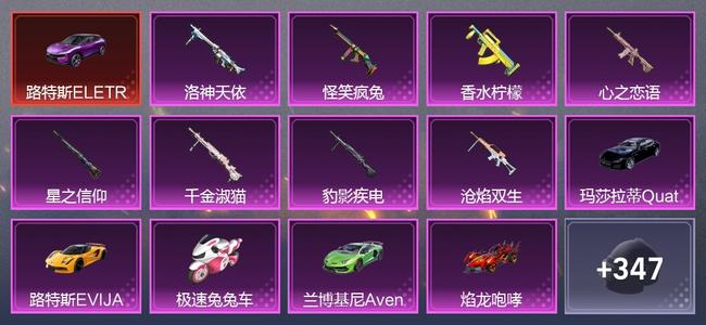 和平精英【苹果版】21载具 8升级枪 28粉装 10尾迹 175套装 126375热力 5印记